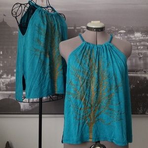Copper Tree Halter Tank Top